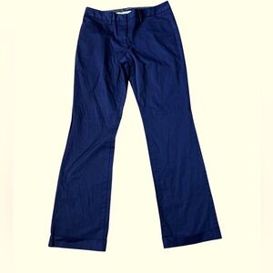 Lands End Straight Fit Plain Front True Navy Chino Pants for Women stretch